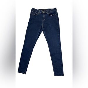 MICHAEL KORS Izzy Skinny Jeans Dark Wash Iconic Gold Logo Women’s Size 8